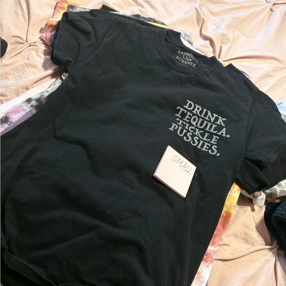 Black Short Sleeve Tee with Skeleton and Cat Graphic - Picture 4 of 4